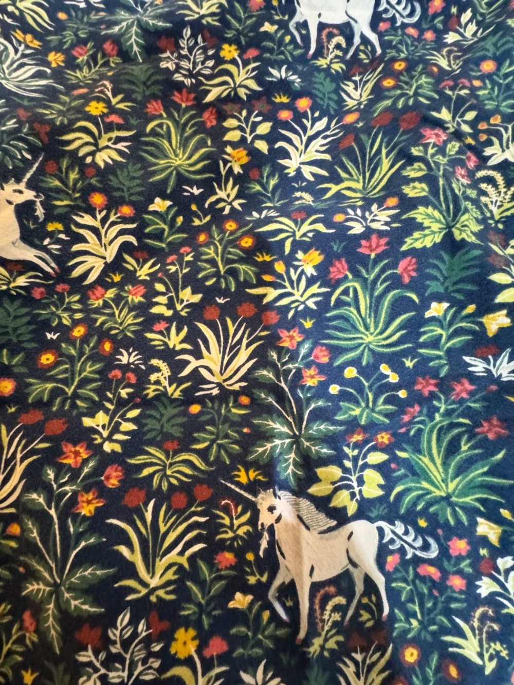 Pants only - Printfresh Unicorn’s Garden Pajama 3X Navy Floral Organic Cotton - Picture 7 of 10